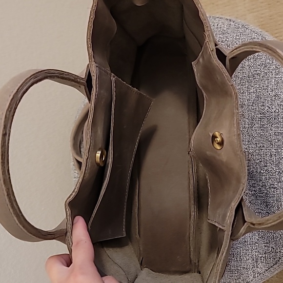 Raven + Lily Karem Convertible Leather Handbag, Gray - Picture 5 of 6